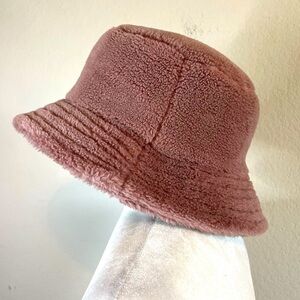 David and Young Pink Fuzzy Bucket Hat Y2K